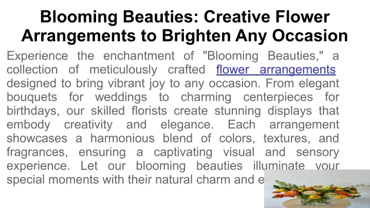 blooming beauties creative flower arrangements