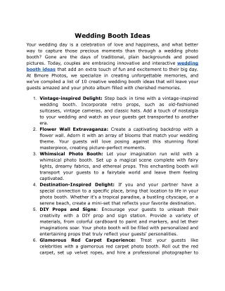 Wedding Booth Ideas