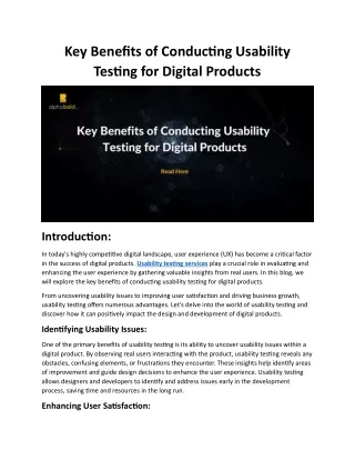 key benefits of conducting usability testing