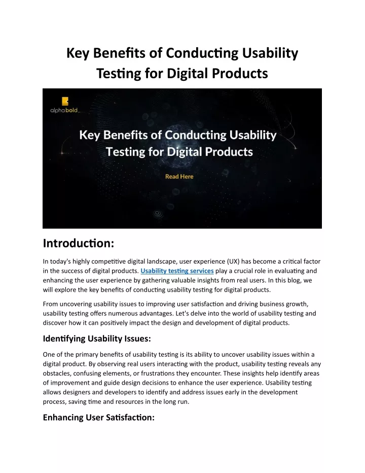 key benefits of conducting usability testing