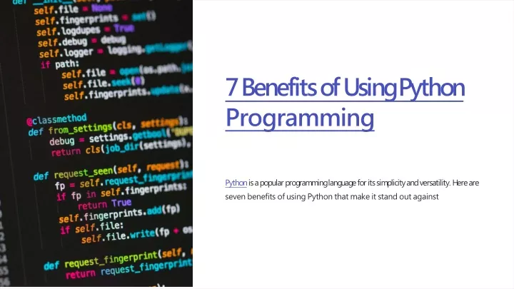 7 benefits of using python programming language