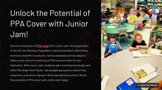 Elevate Learning with Junior Jam's PPA Cover