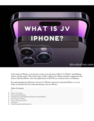What is JV iphone
