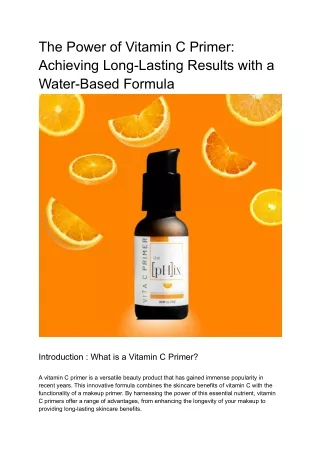 The Power of Vitamin C Primer
