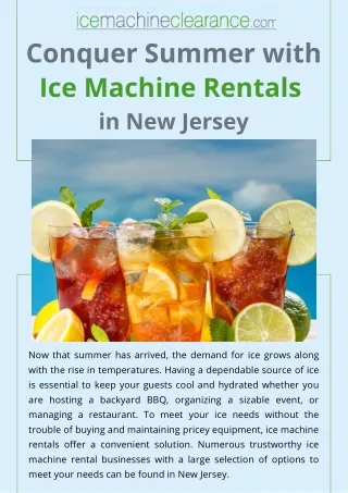 Conquer Summer with Ice Machine Rentals in New Jersey