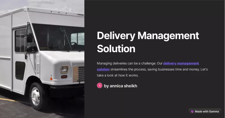 delivery management solution