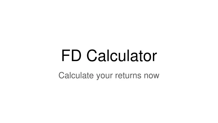 fd calculator