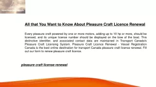 All that You Want to Know About Pleasure Craft Licence Renewal
