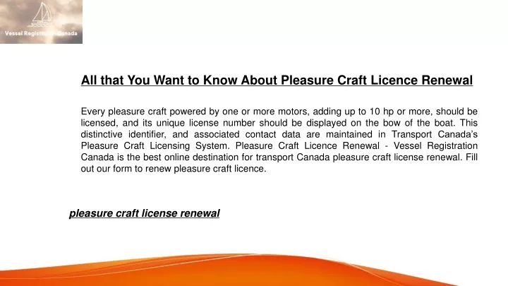 all that you want to know about pleasure craft