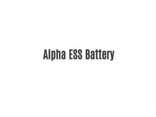 Alpha ESS Battery