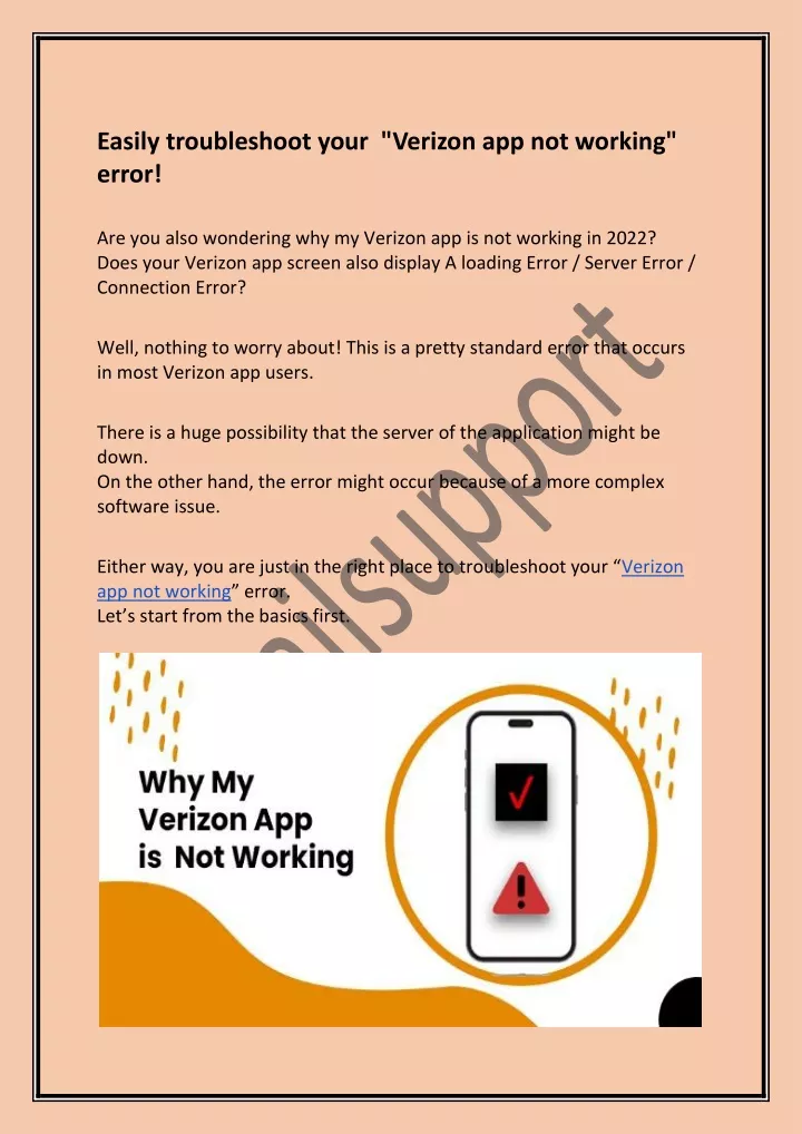 easily troubleshoot your verizon app not working
