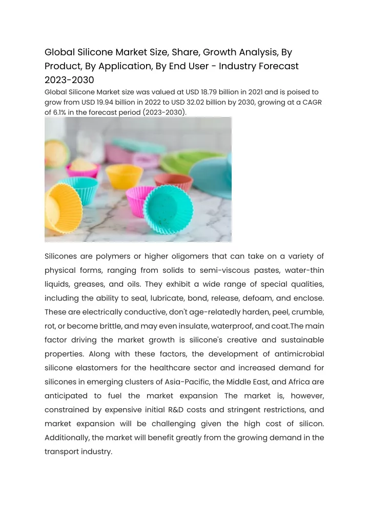global silicone market size share growth analysis