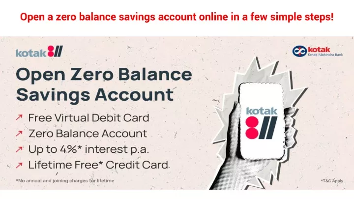 open a zero balance savings account online in a few simple steps