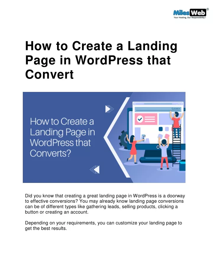 how to create a landing page in wordpress that