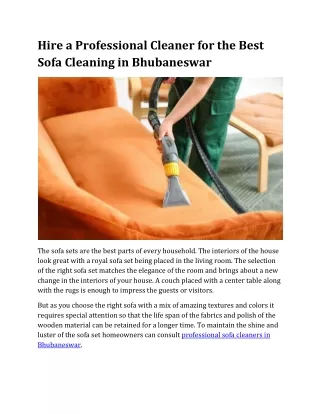 hire a professional cleaner for the best sofa