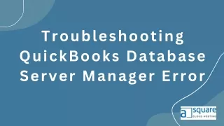 Resolve QuickBooks Database Server Manager Error