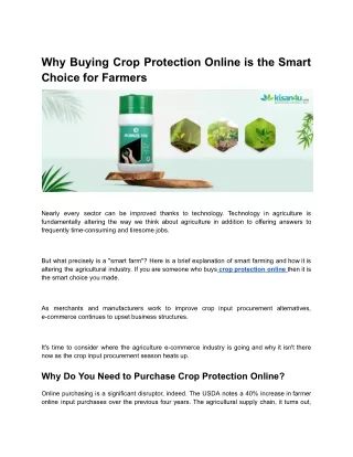 Why Buying Crop Protection Online is the Smart Choice for Farmers