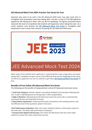 jee advanced mock test 2024 practice test series