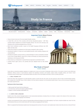Study in France Colleges, Fees, Cost, Scholarships and VISA