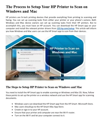 HP Printer to Scan on Windows and Mac