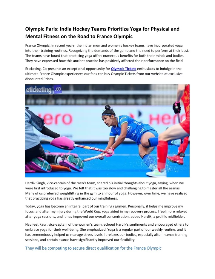 olympic paris india hockey teams prioritize yoga