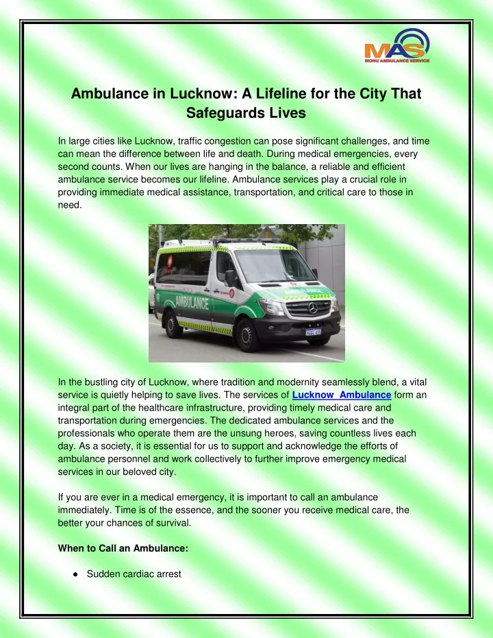 ambulance in lucknow a lifeline for the city that