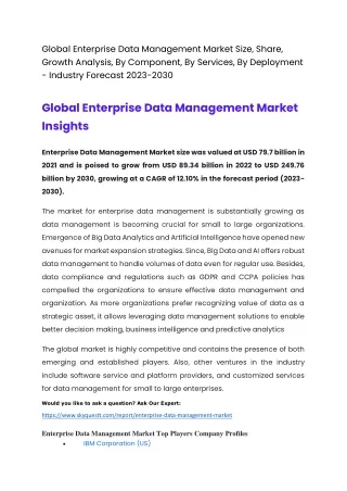 global enterprise data management market size