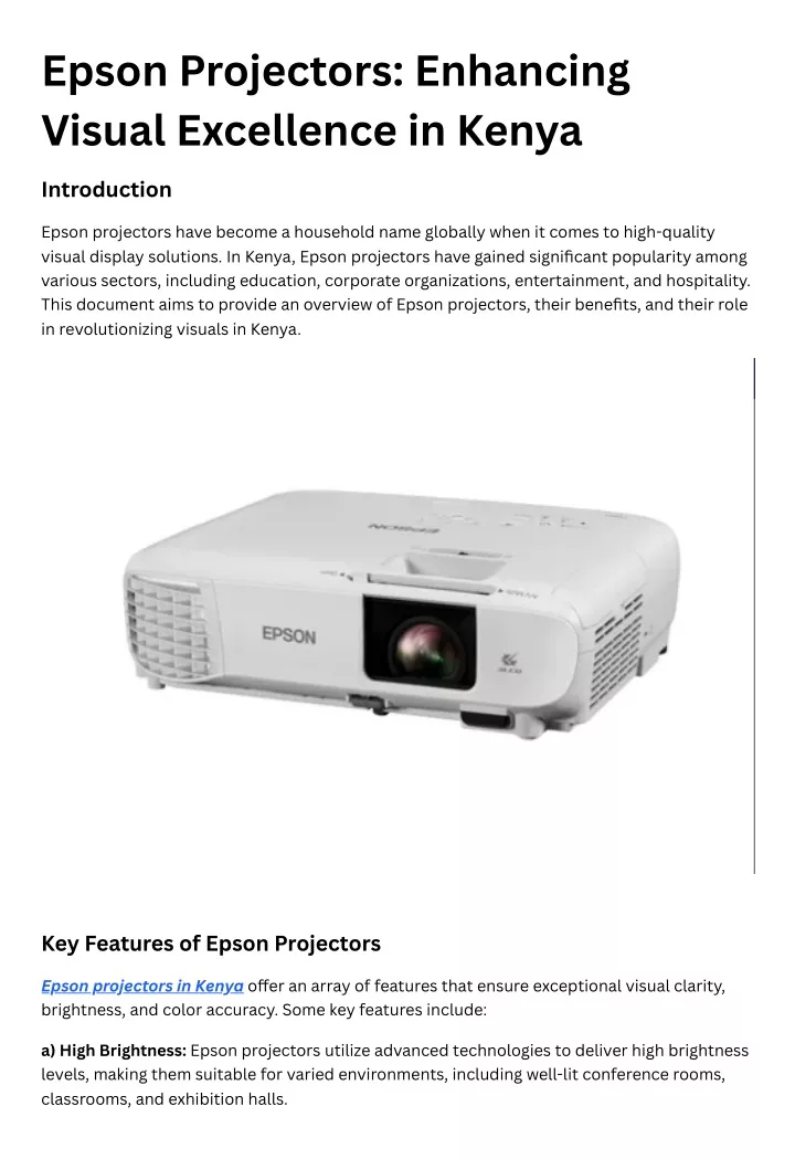 epson projectors enhancing visual excellence