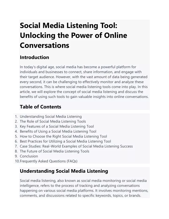 social media listening tool unlocking the power