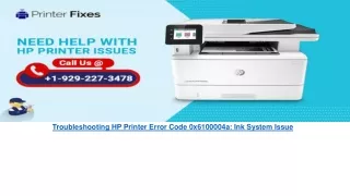 HP printer error code 0x6100004a