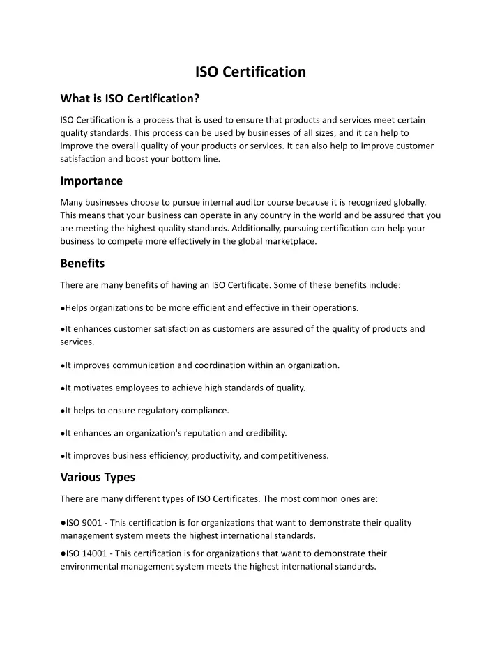 iso certification what is iso certification