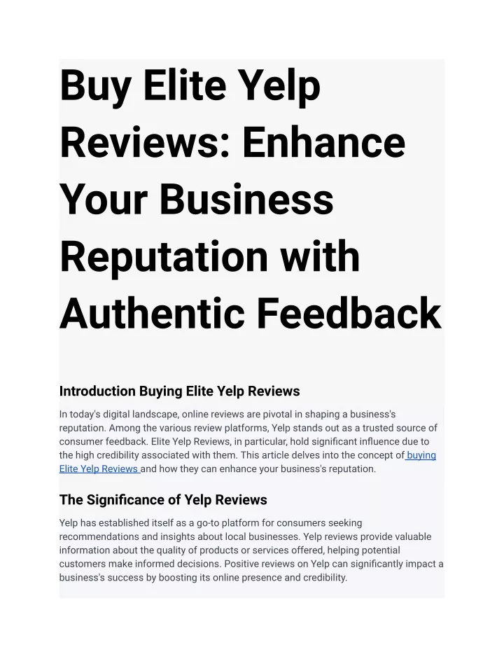 buy elite yelp reviews enhance your business