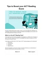 Tips to Boost your ACT Reading Score - slide 1