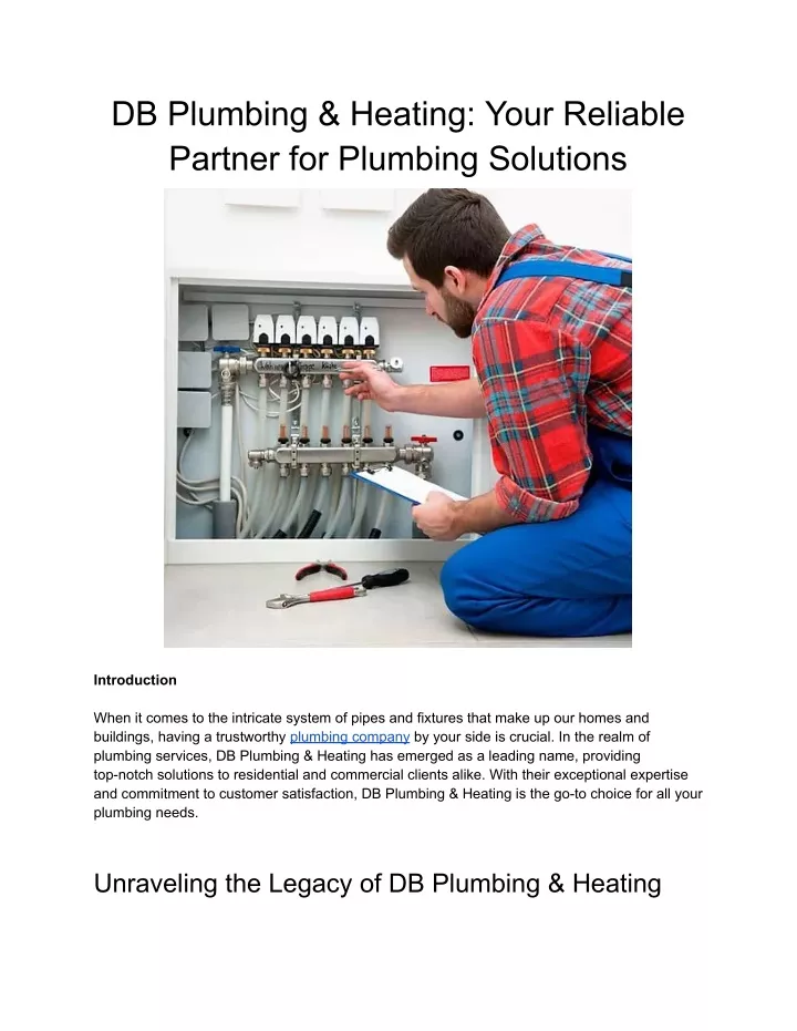 db plumbing heating your reliable partner
