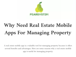 Why need real estate mobile apps for managing property