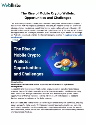 The Rise of Mobile Crypto Wallets_ Opportunities and Challenges