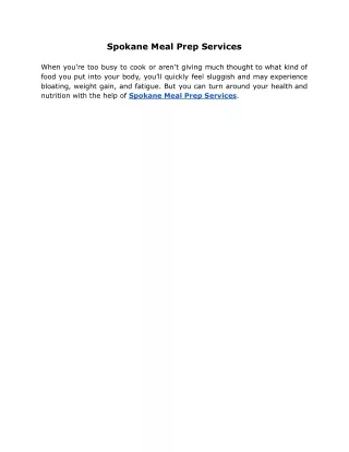 spokane meal prep services