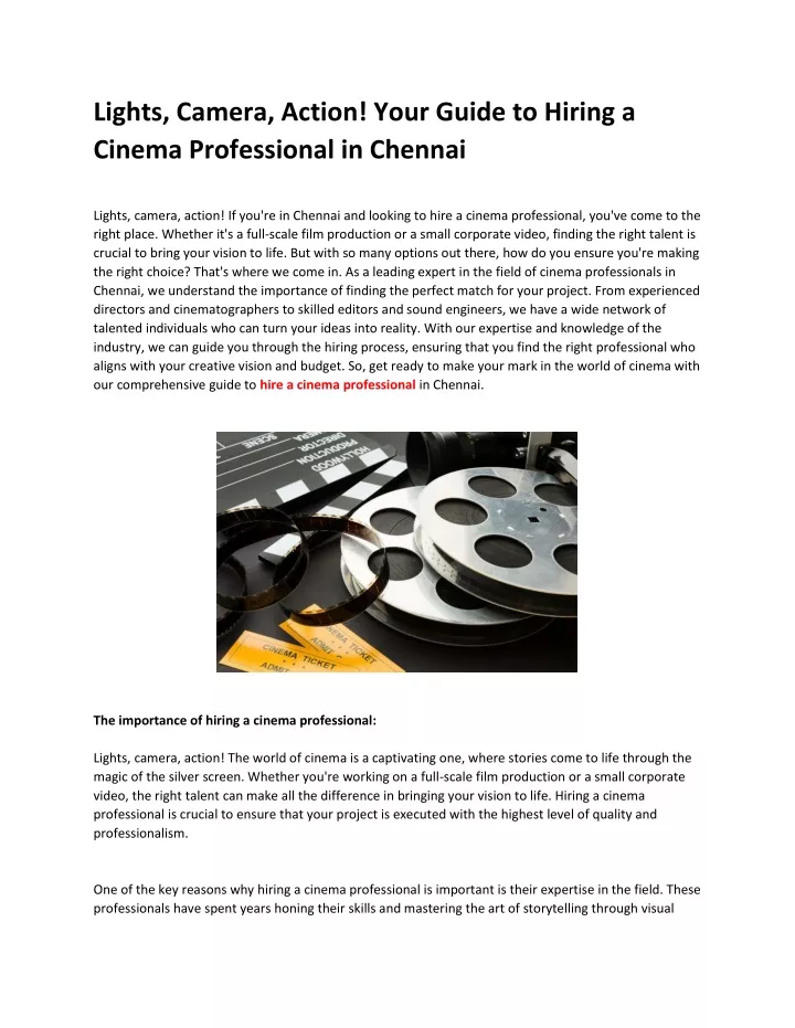 lights camera action your guide to hiring