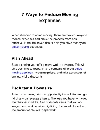 7 Ways to Reduce Moving Expenses