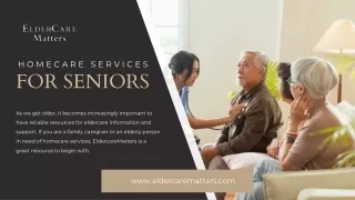 Homecare Services For Seniors