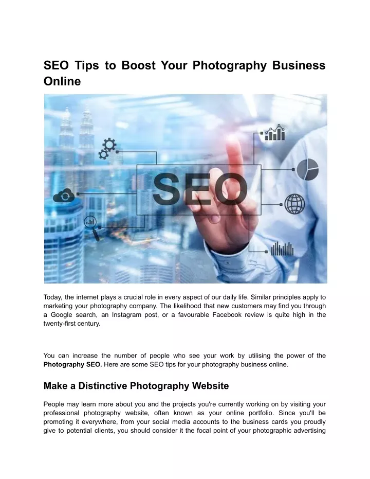 seo tips to boost your photography business online