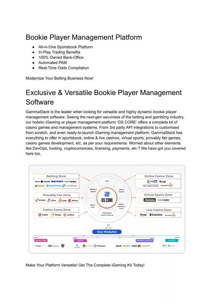 bookie player management platform