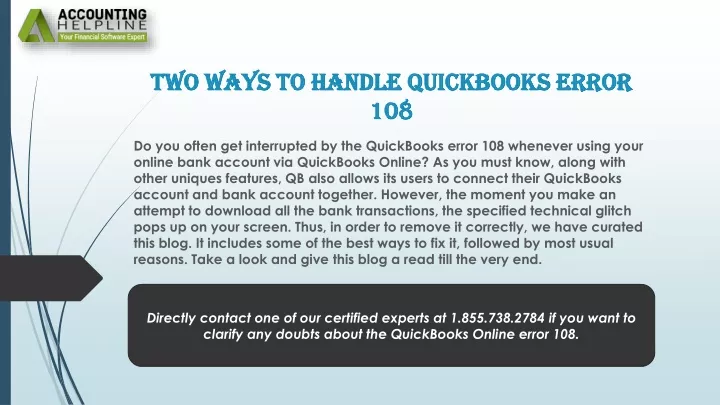 two ways to handle quickbooks error 108