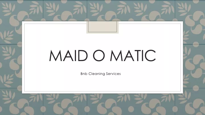 maid o matic