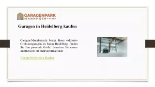 Garagen in Heidelberg kaufen