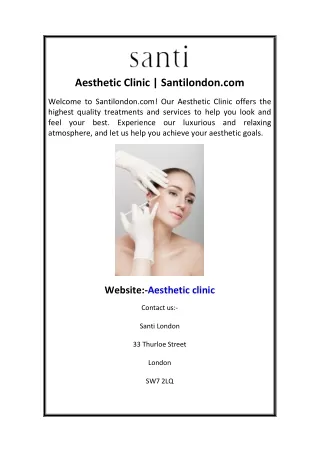Aesthetic Clinic Santilondon.com
