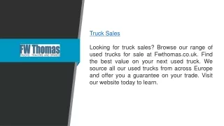 Truck Sales  Fwthomas.co.uk