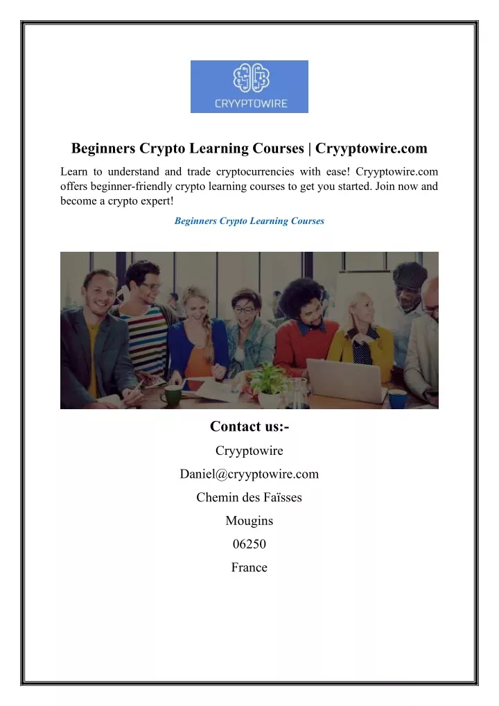 beginners crypto learning courses cryyptowire com