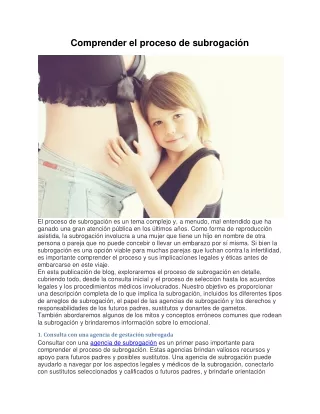 comprender el proceso de subrogaci n