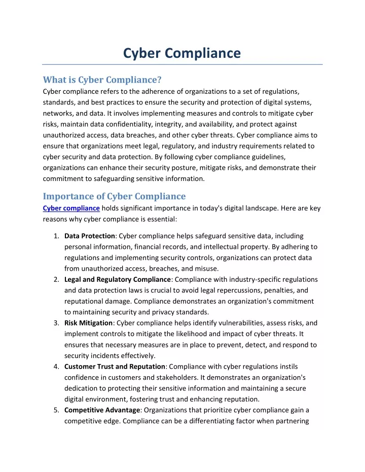 cyber compliance